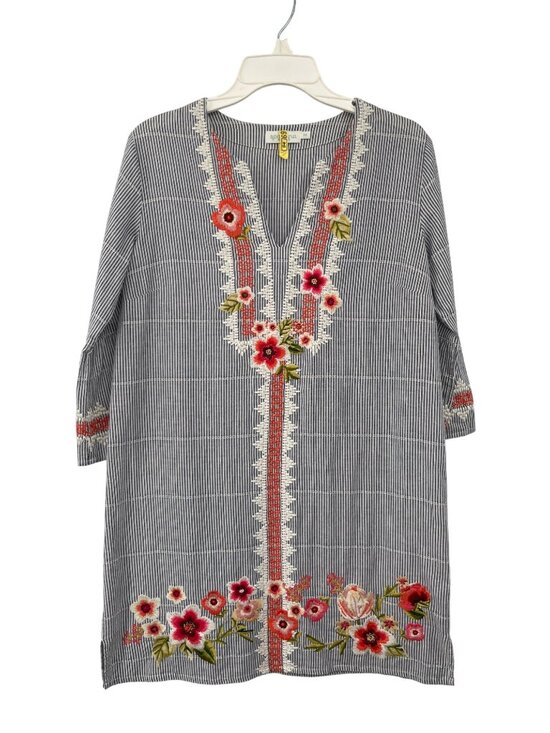 Spartina 449 Dresses & Skirts - Spartina 449 Embroidered Tunic Dress Womens XS Blue Stripe Used 100% Cotton